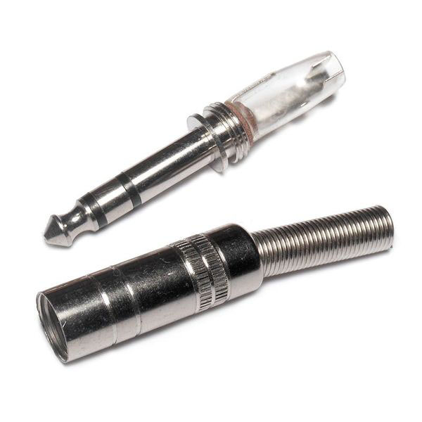 1/4 Inch Stereo Plug w/Spring Steel Strain Relief - Click Image to Close